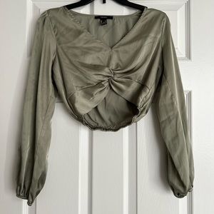 Satin, Forever 21 Cropped Blouse. Small.
